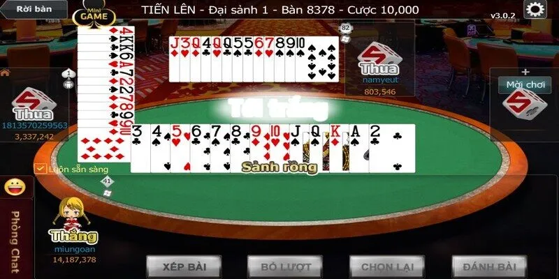 Trò chơi bài lá tiến lên miền Nam thịnh hành nhất